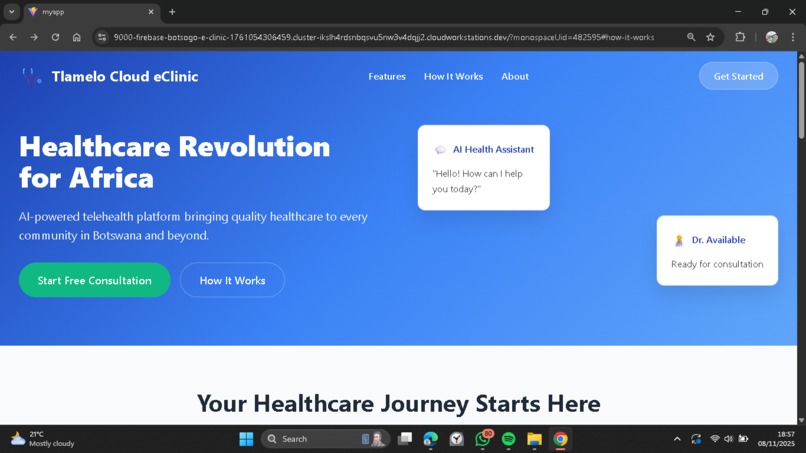 Tlamelo e-Clinic – screenshot 1