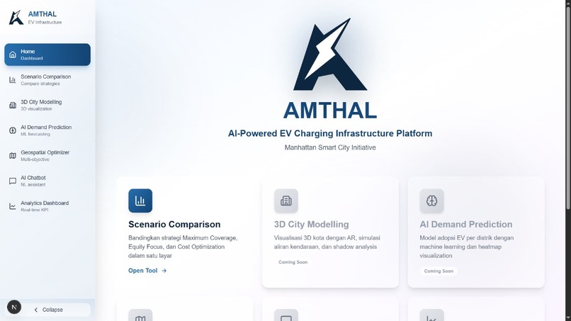 Amthal: AI-Driven 3D EV Infrastructure Planner  – screenshot 1