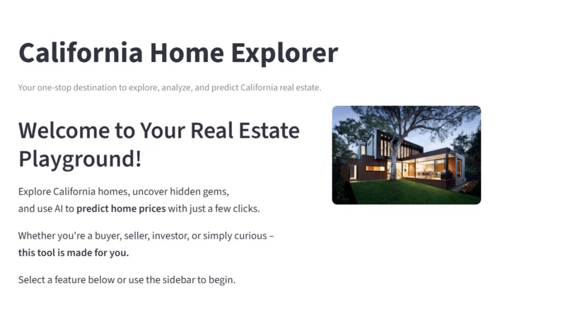 California Home Explorer App – screenshot 1