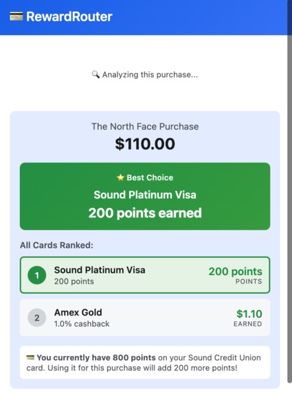 RewardRouter – screenshot 1
