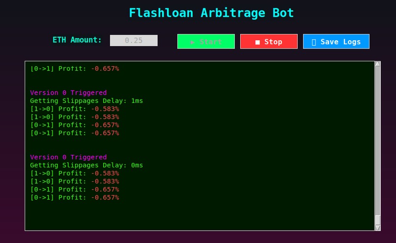 Crypto Flashloan Abridge Bot – screenshot 2