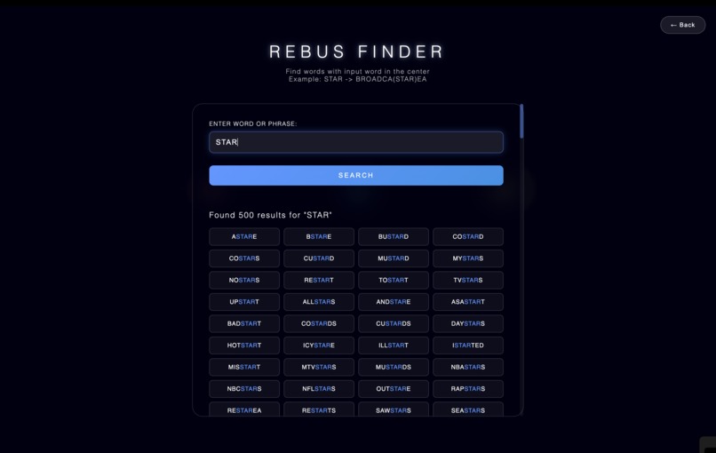 Lexiconstellations – screenshot 2