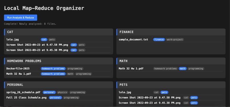Local file identification and sorting prototype – screenshot 1