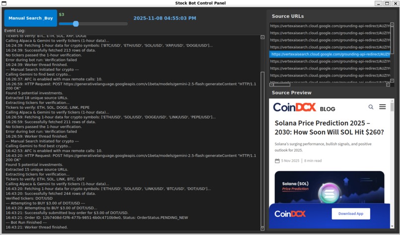 Gemini Trading Bot – screenshot 1