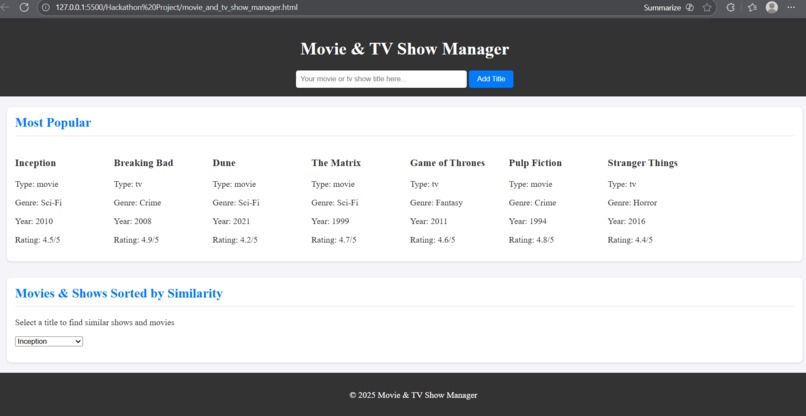 Movie and TV Show Manager – screenshot 1