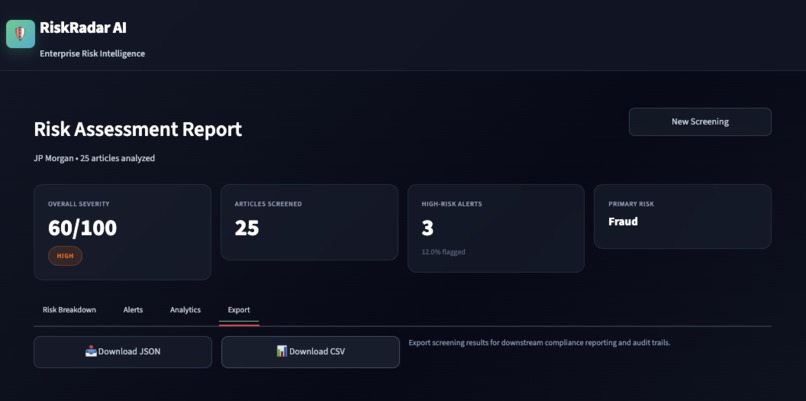 RiskRadar AI – screenshot 3