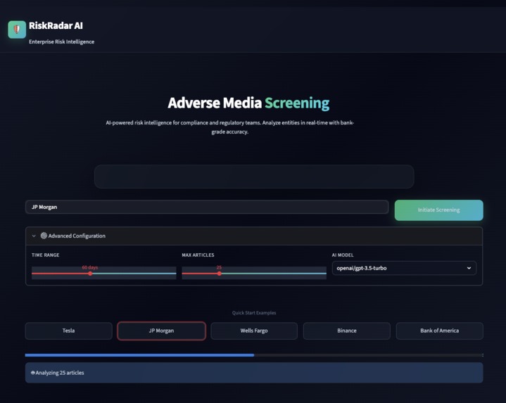 RiskRadar AI – screenshot 1