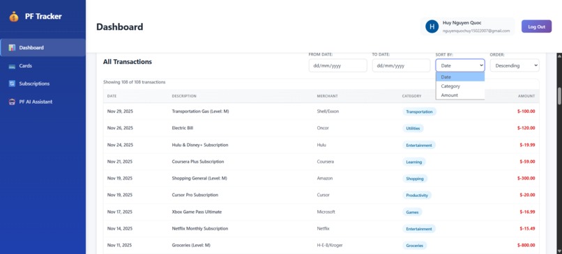 PF Tracker – screenshot 4