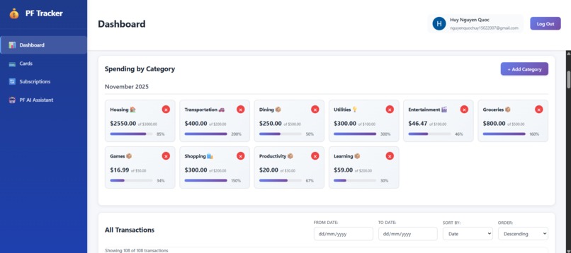 PF Tracker – screenshot 3