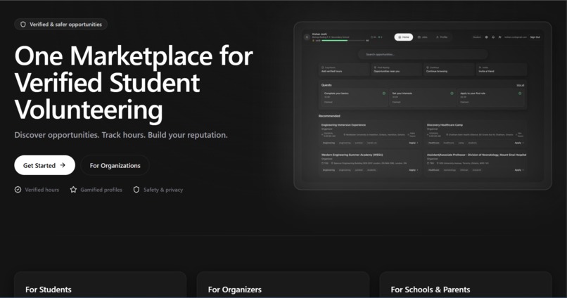 VolunteerHub – screenshot 1