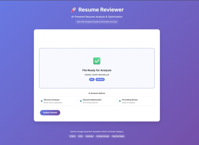 Resume Reviewer – screenshot 1