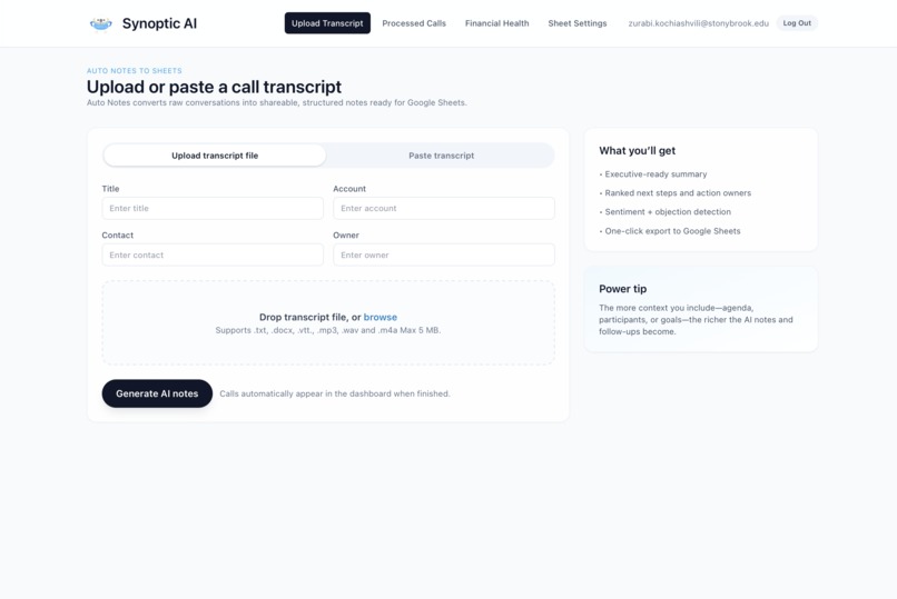 Synoptic AI – screenshot 1