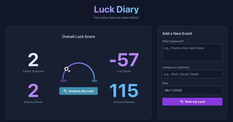 Luck Diary – screenshot 1