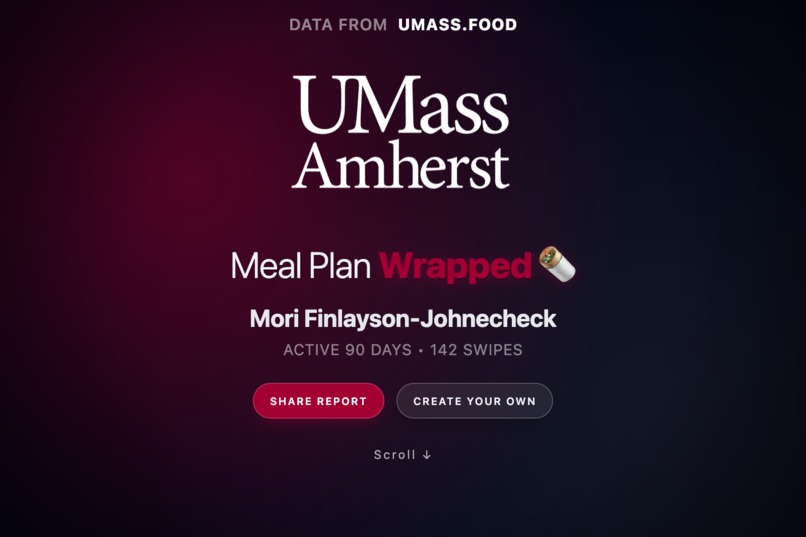 UMass Meal Plan Wrapped – screenshot 1