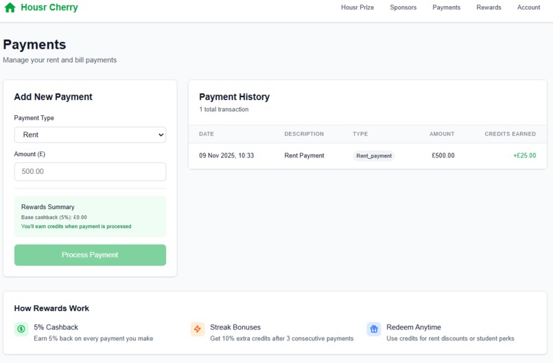Housr Cherry Rewards Platform – screenshot 6