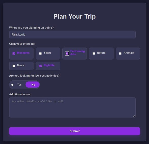 Travel Planner – screenshot 1