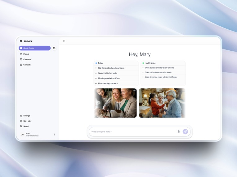 Memoral — Agentic Intelligence for Dementia Care – screenshot 1
