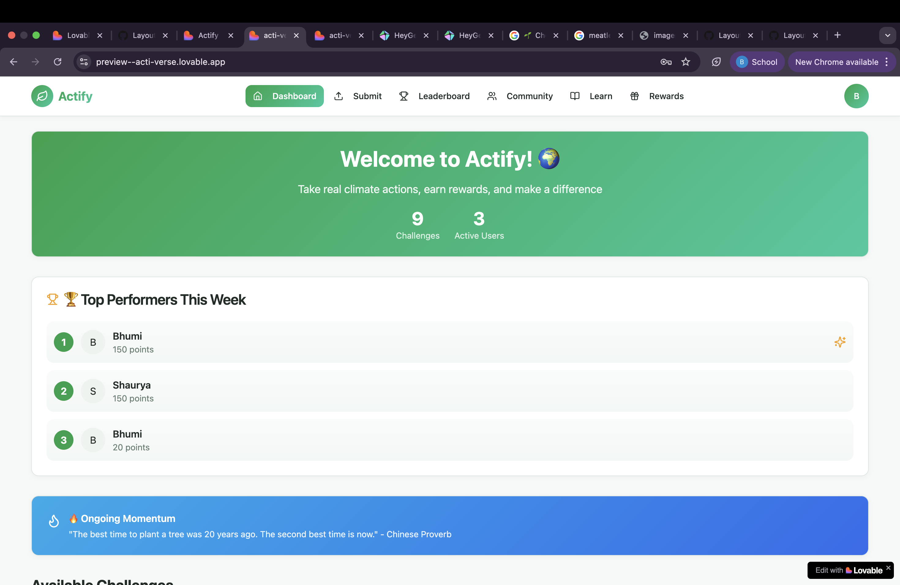 Actify – Climate Action Made Fun | Devpost