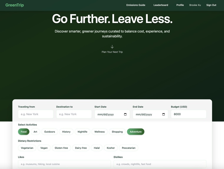GreenTrip – screenshot 1
