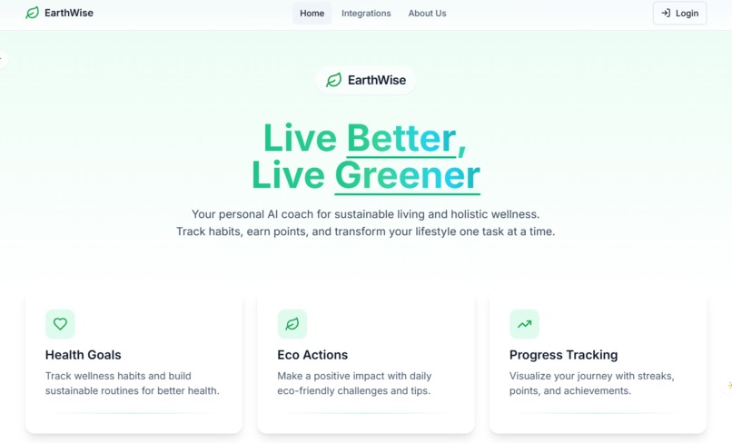 EarthWise – AI-personalized eco & wellness coach  – screenshot 2