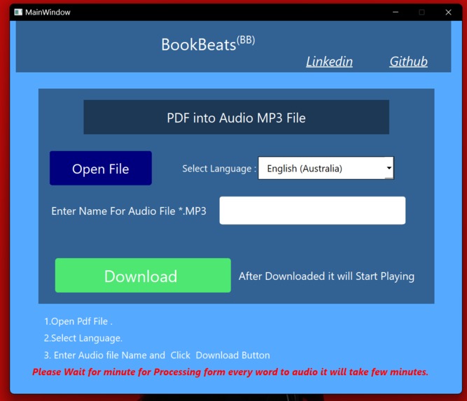 BookBeats(Pdf into Audio file) – screenshot 1