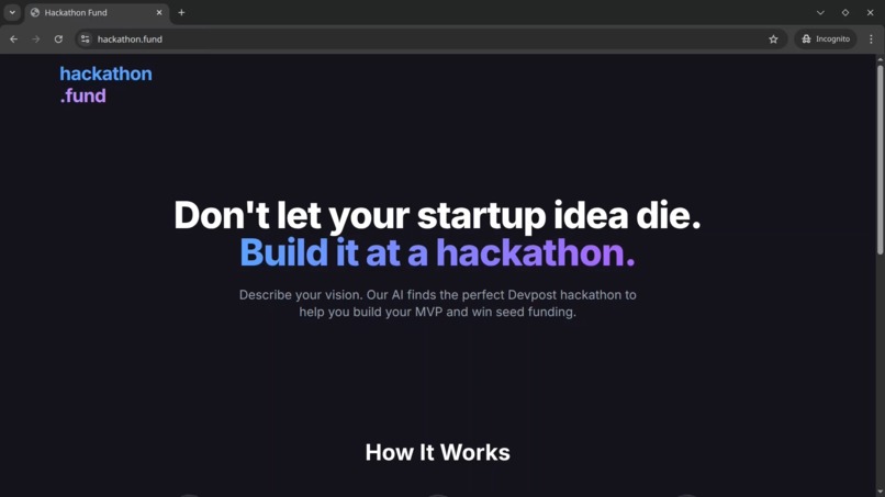 hackathon.fund – screenshot 1