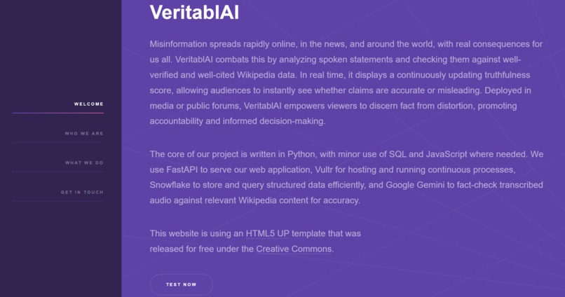 VeritablAI – screenshot 2