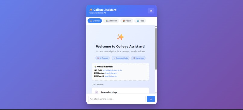 AI-Powered Campus Buddy – Simplifying DTU Processes – screenshot 1