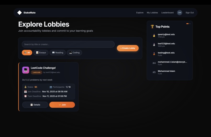 StakeMate – screenshot 2
