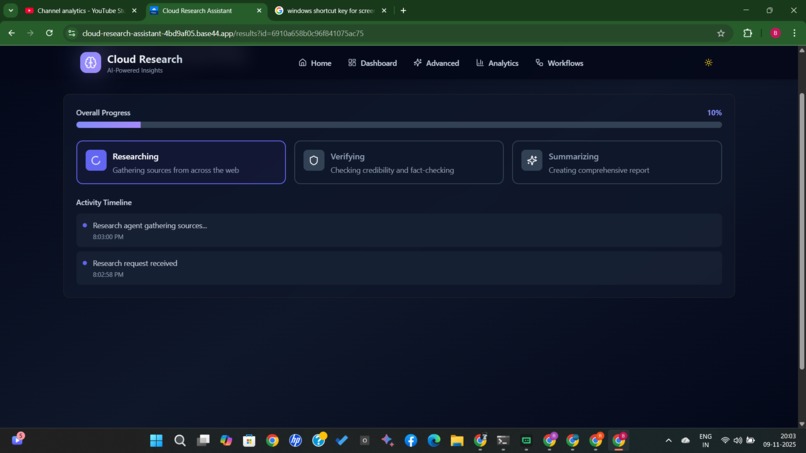 Cloud Research Assistant – screenshot 2