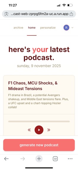 yourcast! - Personalized AI Podcast App – screenshot 3