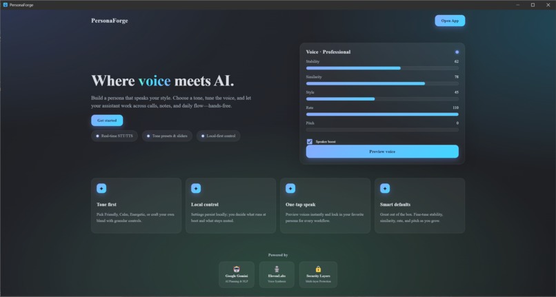 PersonaForge: Where Voice meets AI – screenshot 1