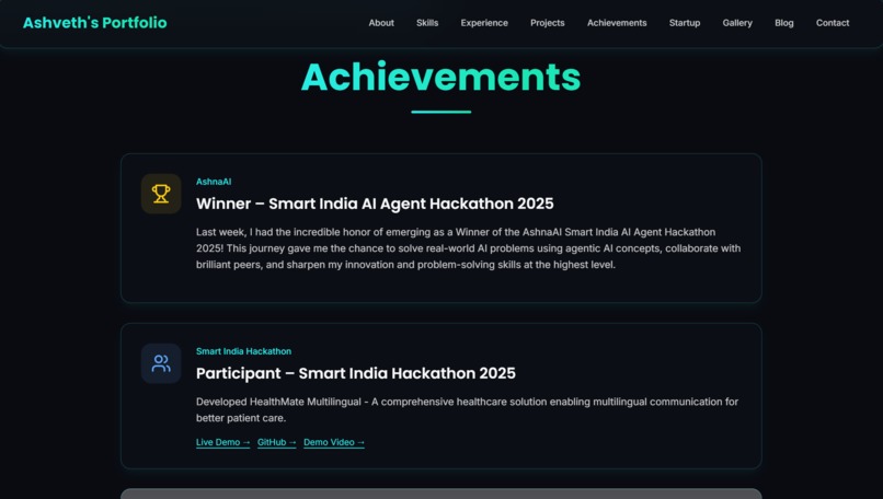 Ashveth's Portfolio – screenshot 1