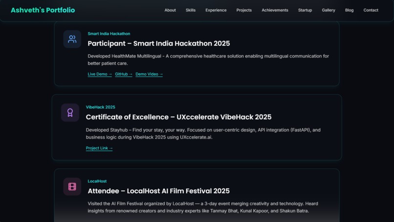 Ashveth's Portfolio – screenshot 5