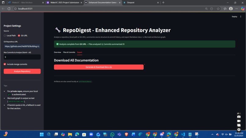 RepoDigest - Enhanced Repository Analyzer – screenshot 2