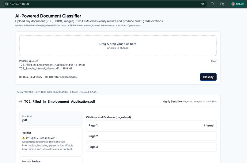 Team Git 'Em - AI Powered Document Classifier – screenshot 1