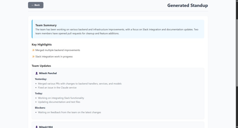 DevStandup AI – screenshot 2