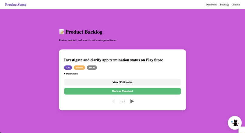 ProductSense – screenshot 2