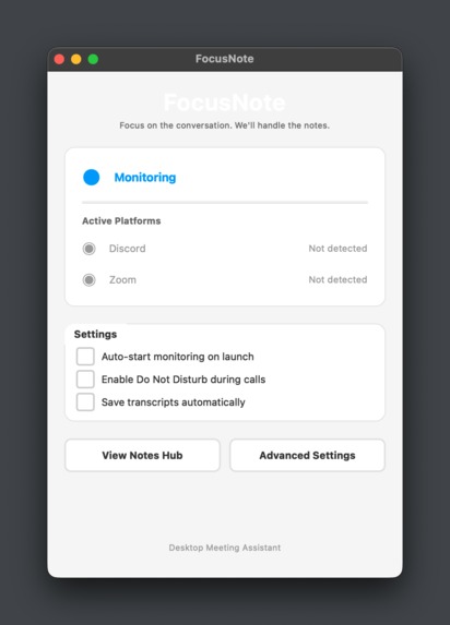 Focusnote – screenshot 1