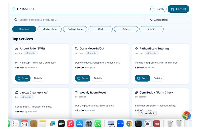 OnTap SPU-AI Powered Campus Marketplace & Collaboration Hub – screenshot 2