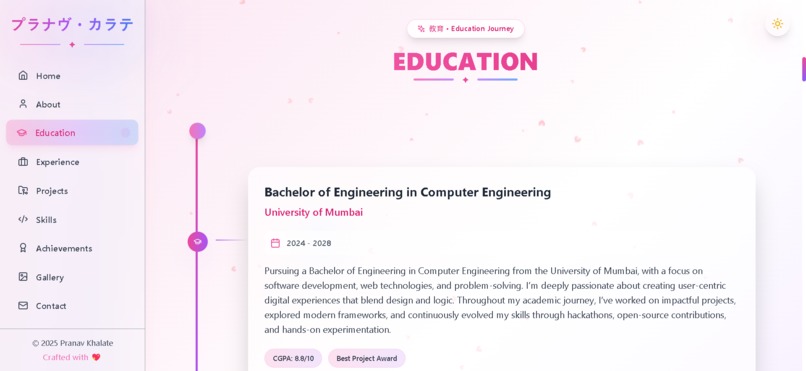 Portfolio Website - Pranav Khalate – screenshot 3