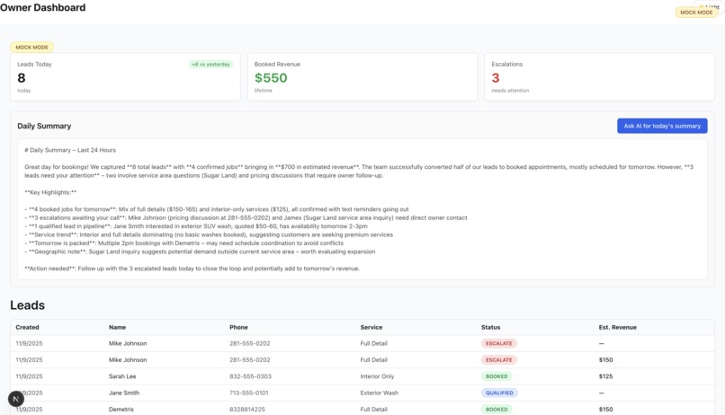 Agent Jones – AI Front Desk for Local Service Businesses – screenshot 3