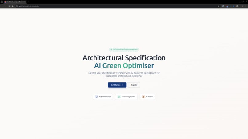 Architectural Specification AI Green Optimiser – screenshot 1
