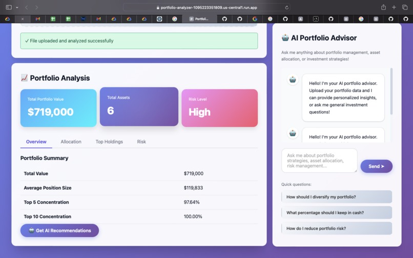 AI Portfolio Analyzer & Advisor – screenshot 5