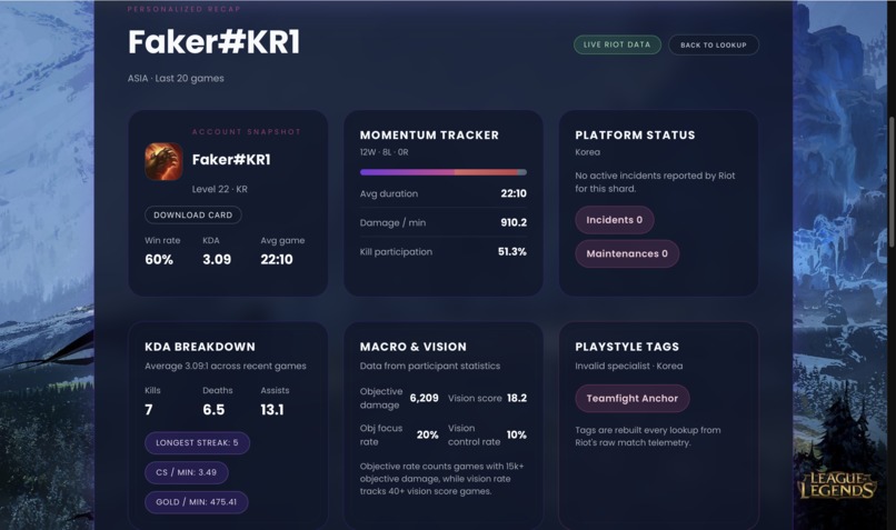 League of Legends Recap Assistant – screenshot 1