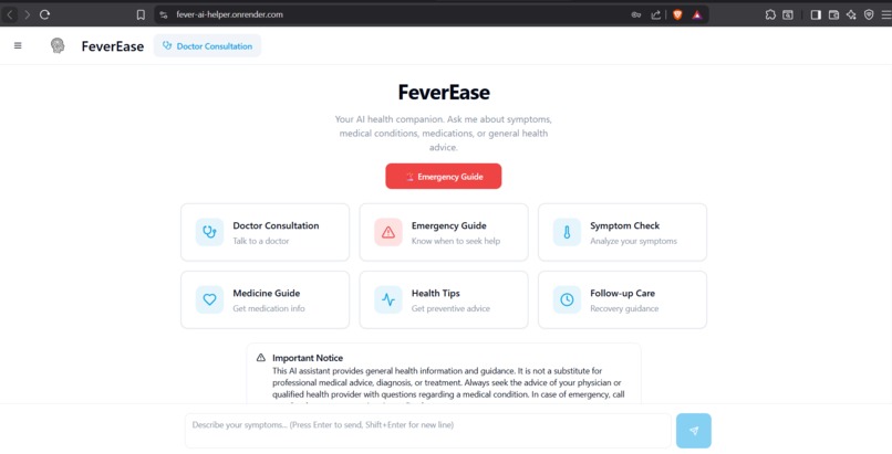 FeverEase - Connecting patients to care through AI  – screenshot 5