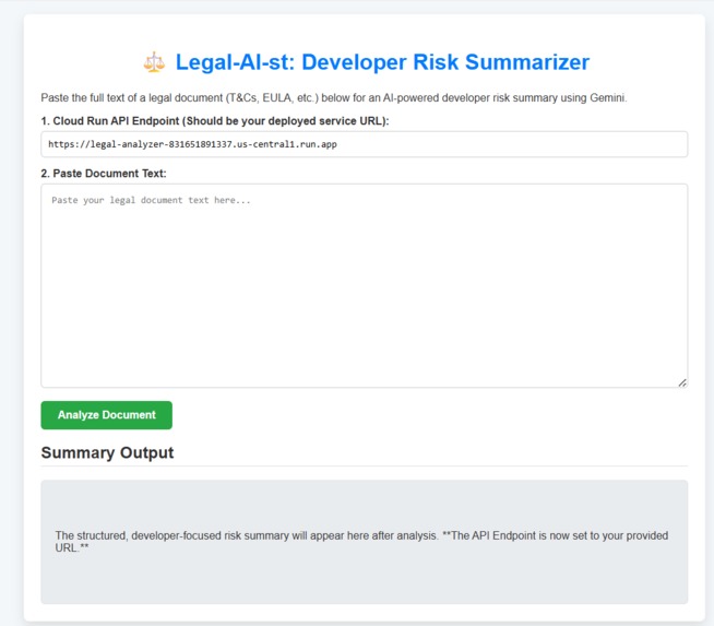 DevRisk Guard: Serverless Legal Analysis – screenshot 1