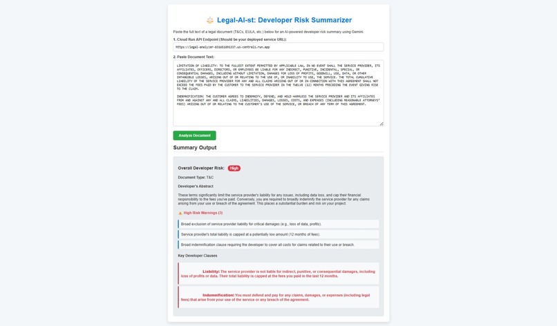 DevRisk Guard: Serverless Legal Analysis – screenshot 5