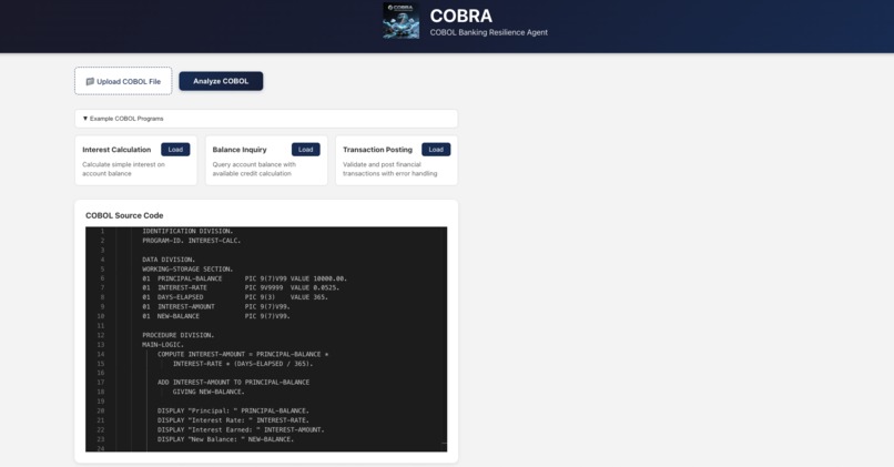 COBRA: COBOL Banking Resilience Agent – screenshot 3