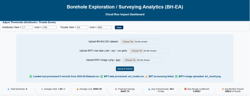 BH-EA (Borehole Exploration / Surveying Analytics) – screenshot 1